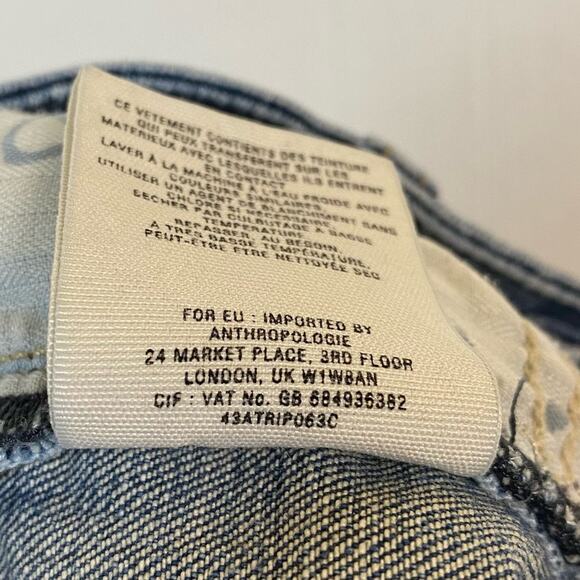 Pilcro Anthropologie Hyphen Straight Leg Distressed Jeans Size 26 - Picture 9 of 9